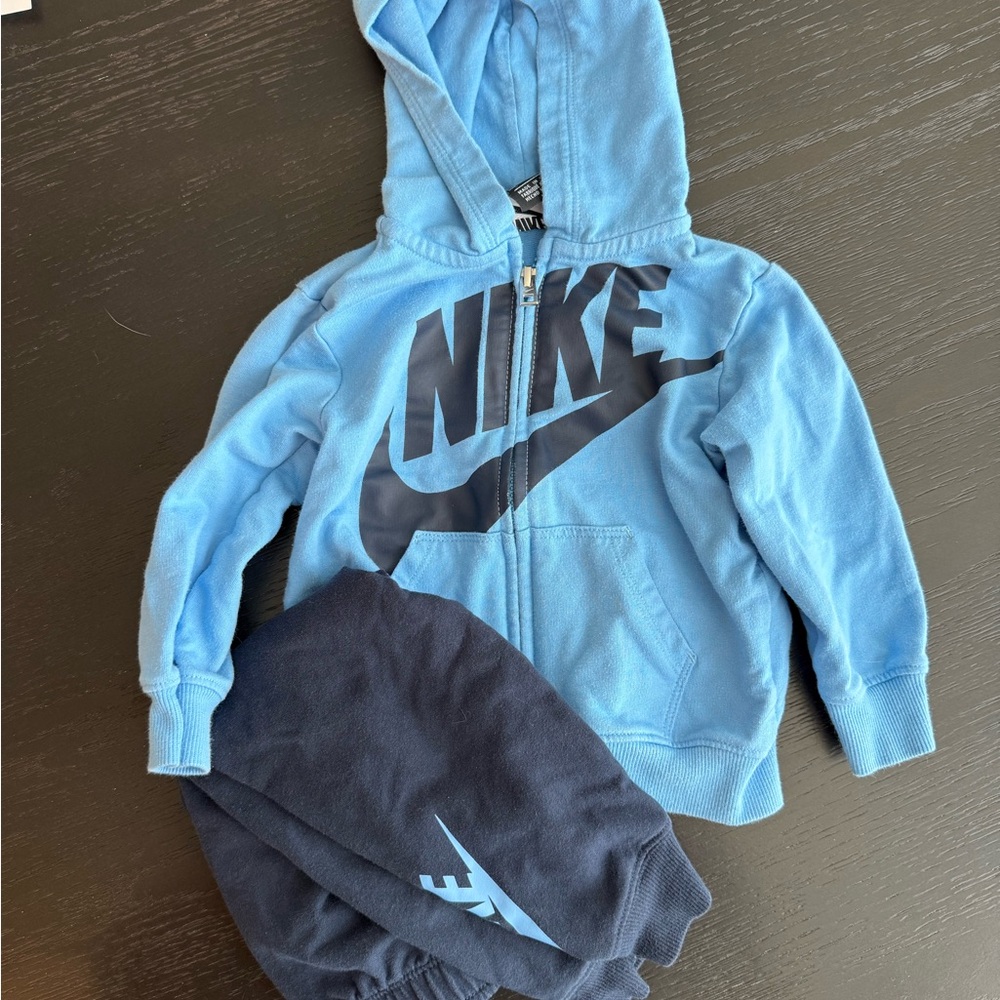 Nike Blue Zip-Up Hoodie and Sweatpants